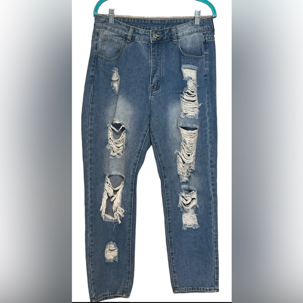 Shein Women’s Size Large Distressed Denim Jeans